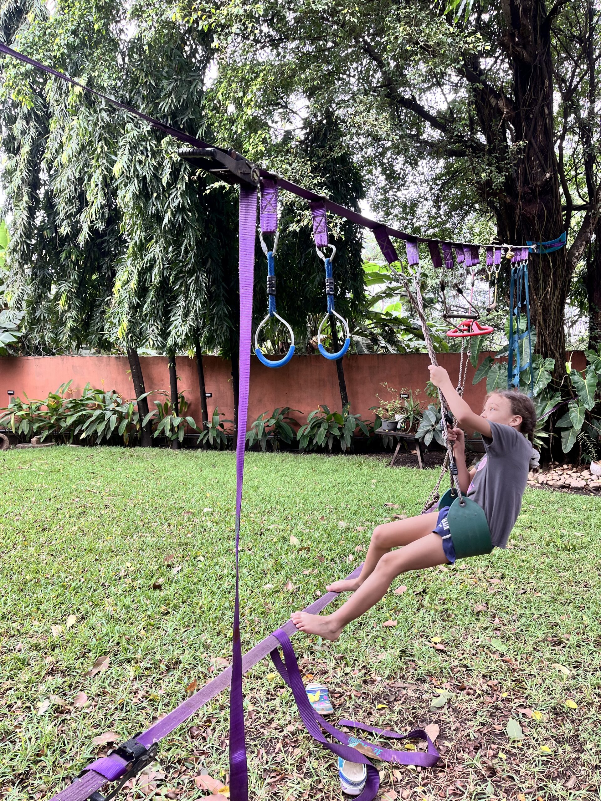 outdoor play in action. our slack line.